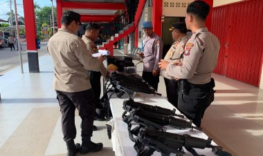 Kapolres Karimun Menindak Lanjuti Maklumat Penerangan Satuan Dari Kadiv Humas Polri Tentang Pengunaan Senjata Api Bagi Personil Polri