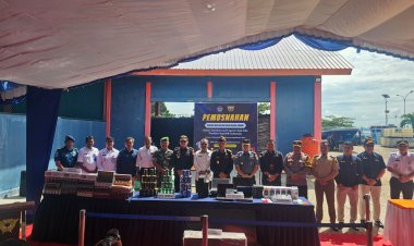 Polres Karimun Hadiri Pemusnahan Barang Bukti (BB) Di Kantor Wilayah DJBC Khusus Kepri