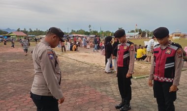 Personil Gabungan Polres Lingga Amankan Turnamen Sepak Bola Lanjut CUP 2024