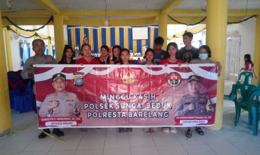 Polsek Sungai Beduk Laksanakan Program Minggu Kasih Bersama Jemaat Gereja GBI Agape