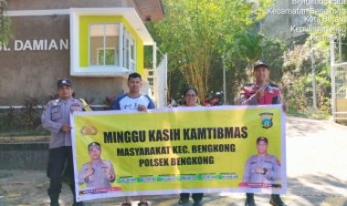 Polsek Bengkong Gelar Minggu Kasih Kamtibmas di Gereja Santo Damian, Kota Batam