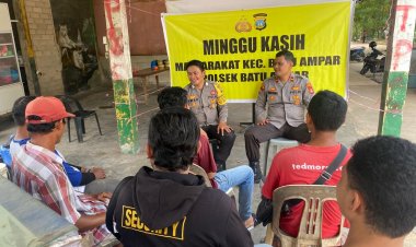 Polsek Batu Ampar melaksanakan kegiatan Minggu kasih dengan Bersama warga Batu Merah