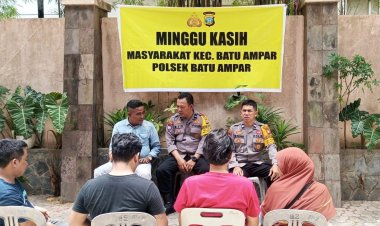 Polsek Batu Ampar melaksanakan kegiatan Minggu kasih dengan Bersama warga Komp Tanjung Pantun Jodoh