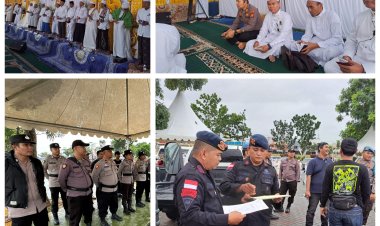 Polresta Barelang  Melakukan Pengamanan Haul Akbar Ke-XV Jamaah Al Khidmah Kota Batam di Masjid Sultan Mahmud Riayat Syah Batu Aji