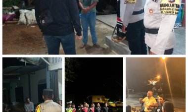 Personel Polres Lingga dan Polsek Jajaran Patroli Malam Hari Cegah C3