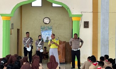 Sosialisasi Larangan Knalpot Brong, Satlantas Polres Bintan Sambangi Sekolah