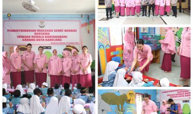 Kapolresta Barelang dan Ketua Bhayangkari Kota Barelang Distribusikan Makanan Sehat untuk Penuhi Gizi Anak