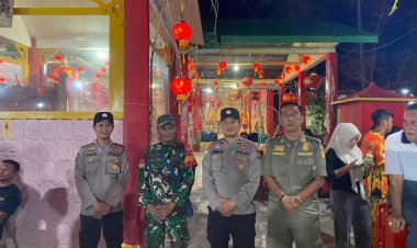 Personel Polsek Senayang Amankan Perayaan Imlek 2576 Kongzili di Klenteng Cetya Satya Kalama