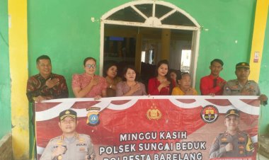 Polsek Sungai Beduk Laksanakan Kegiatan Minggu Kasih Bersama Jemaat Gereja GBI Filadelfia