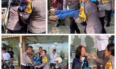 Aksi Heroik Kapolres Bintan Bantu Masyarakat Korban Laka Lantas