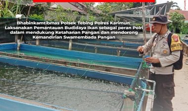 BRIPKA Wahyu Y.K, Bhabinkamtibmas Polsek Tebing Polres Karimun Dukung Program Ketahanan Pangan Nasional