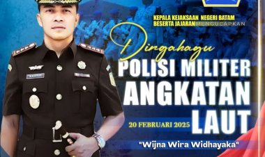 Kejari Batam Ucapkan Selamat HUT Polisi Militer Angkatan Laut ke-XX