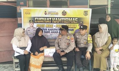 Kapolsek Meral Sampaikan Curhat Kamtibmas dan Berikan Tali Asih di Kelurahan Pasir Panjang