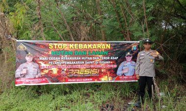 Bhabinkamtibmas Polsek Balai Karimun Sosialisasikan Larangan Membakar Lahan dan Hutan