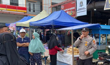 Polresta Barelang Laksanakan Himbauan Kamtibmas di Pasar Bazar Ramadhan Cipta Puri, Sekupang