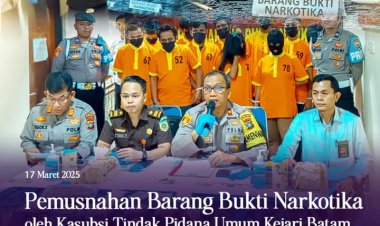 Polda Kepri Musnahkan Barang Bukti Narkotika, Kejari Batam Tegaskan Komitmen Penegakan Hukum