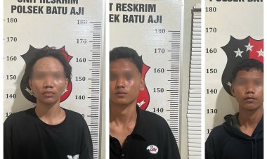 Tiga Anak Muda Diamankan Polsek Batu Aji Usai Lakukan Pencurian dengan Kekerasan