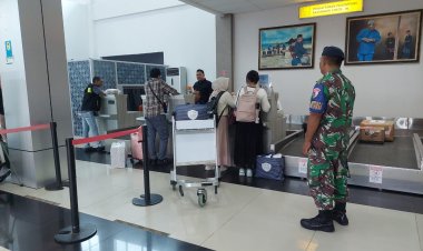 Pengamanan Arus Mudik di Bandara Raden Sadjad Natuna, Lanud RSA Pastikan Keamanan dan Kenyamanan Pemudik