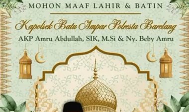 Kapolsek Batu Ampar AKP Amru Abdullah S.I.K., M.Si. dan Ny. Beby Amru Ucapkan Selamat Hari Raya Idul Fitri 1446 H