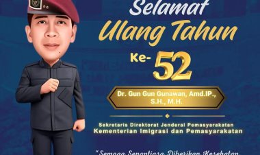 Keluarga Besar Rutan Kelas IIA Batam Ucapkan Selamat Ulang Tahun ke-52 untuk Bapak Dr. Gun Gun Gunawan