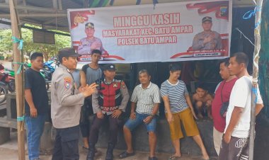 KOMUNIKASI AKRAB POLISI DAN WARGA, POLSEK BATU AMPAR GELAR MINGGU KASIH DI TANJUNG SENGKUANG
