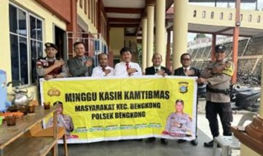 KEGIATAN MINGGU KASIH KAMTIBMAS POLSEK BENGKONG: JALIN KEMITRAAN DENGAN JEMAAT GEREJA SANTO DAMEAN