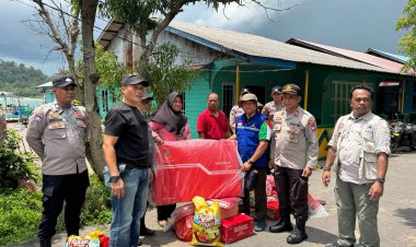 Polsek Senayang dan BPBD Lingga Salurkan Bantuan Sosial kepada Korban Kebakaran di Kelurahan Senayang