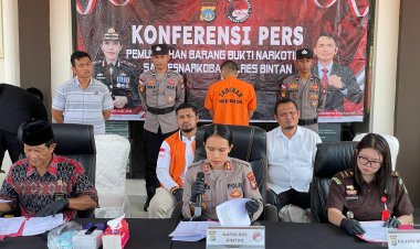 Polres Bintan Musnahkan Barang Bukti Narkoba Hampir Setengah Kilo Gram Sabu