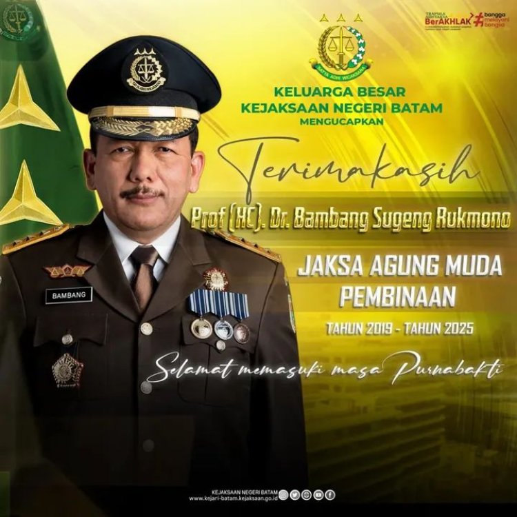 Keluarga Besar Kejaksaan Negeri Batam Sampaikan Ucapan Terima Kasih kepada Prof. (HC) Dr. Bambang Sugeng Rukmono