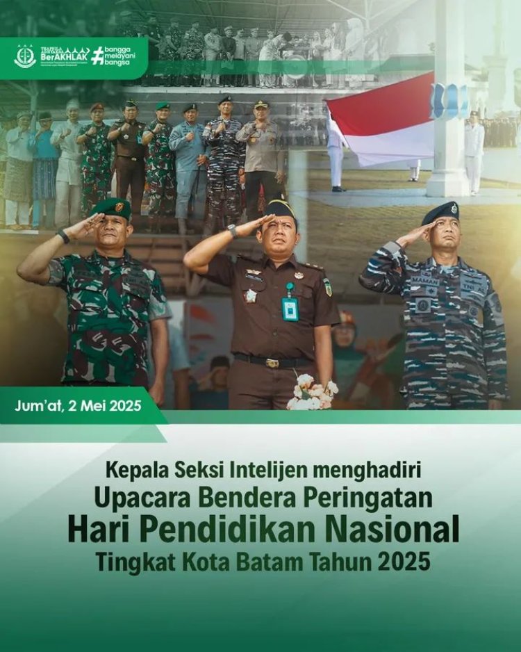 Kejaksaan Negeri Batam Hadiri Upacara Hari Pendidikan Nasional di Dataran Engku Putri