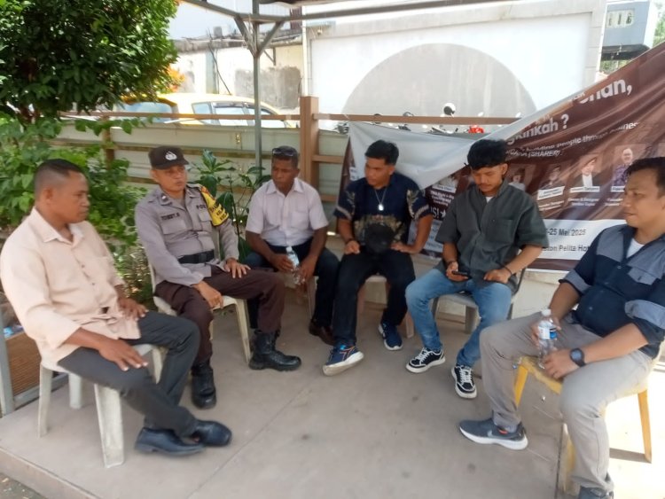 Bhabinkamtibmas Sampaikan Pesan Kamtibmas dalam Kegiatan Minggu Kasih Bersama Jemaat Gereja ST. Hilarius