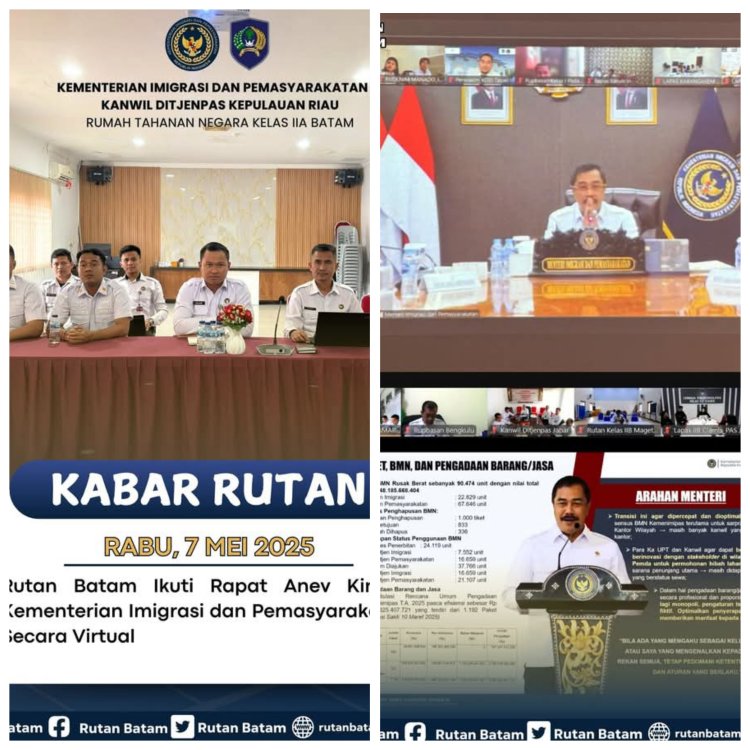 Rutan Batam Ikuti Rapat Anev Kinerja Kementerian Imigrasi dan Pemasyarakatan Secara Virtual