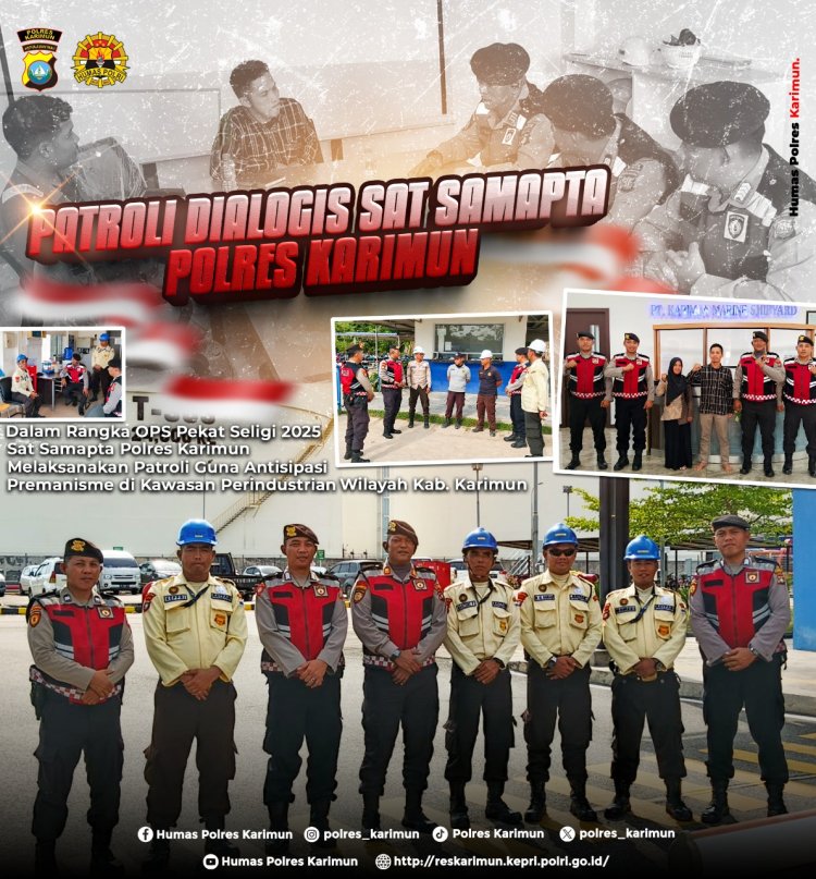 Personel Operasi Pekat Polres Karimun Patroli Dan Beri Himbauan Kamtibmas Antisipasi Pelaku Premanisme Dan Kejahatan Jalanan