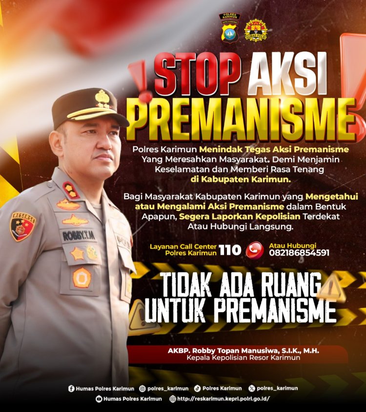 Kapolres Karimun: Tindak Tegas!! Tidak Ada Ruang Aksi Premanisme Berkedok Ormas