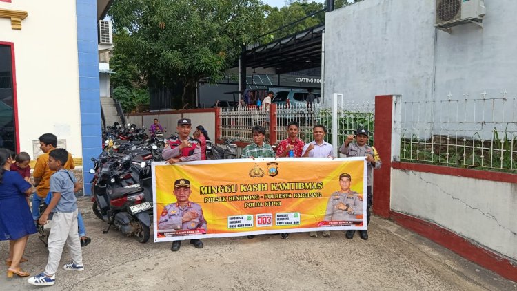 KEGIATAN MINGGU KASIH KAMTIBMAS: POLSEK BENGKONG JALIN KEMITRAAN DENGAN JEMAAT GMI BENGKONG INDAH