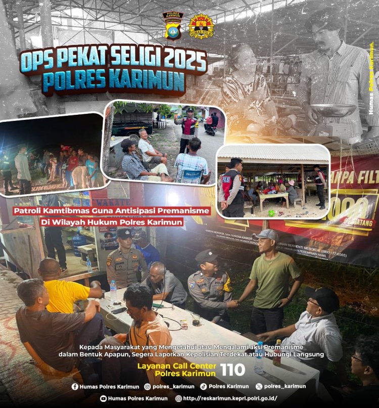 Personel Polres Karimun Berikan Himbauan Kamtibmas Kepada Masyarakat, Cegah Aksi Premanisme Dan Kejahatan Jalanan
