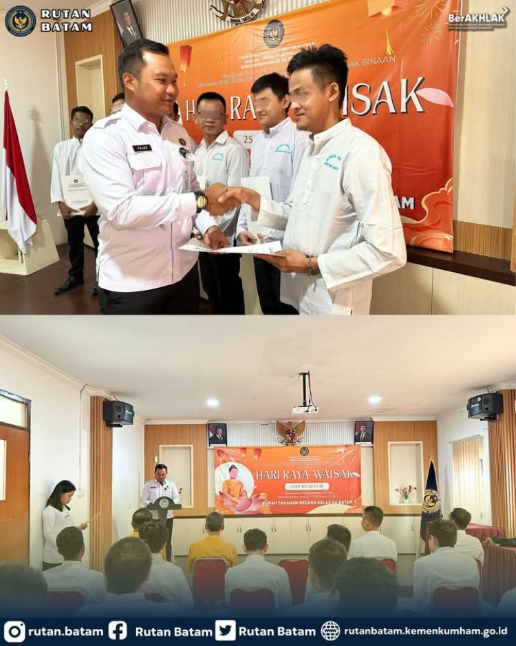Rutan Batam Berikan Remisi Khusus Waisak dan Jalin Kerja Sama dengan Magabudhi