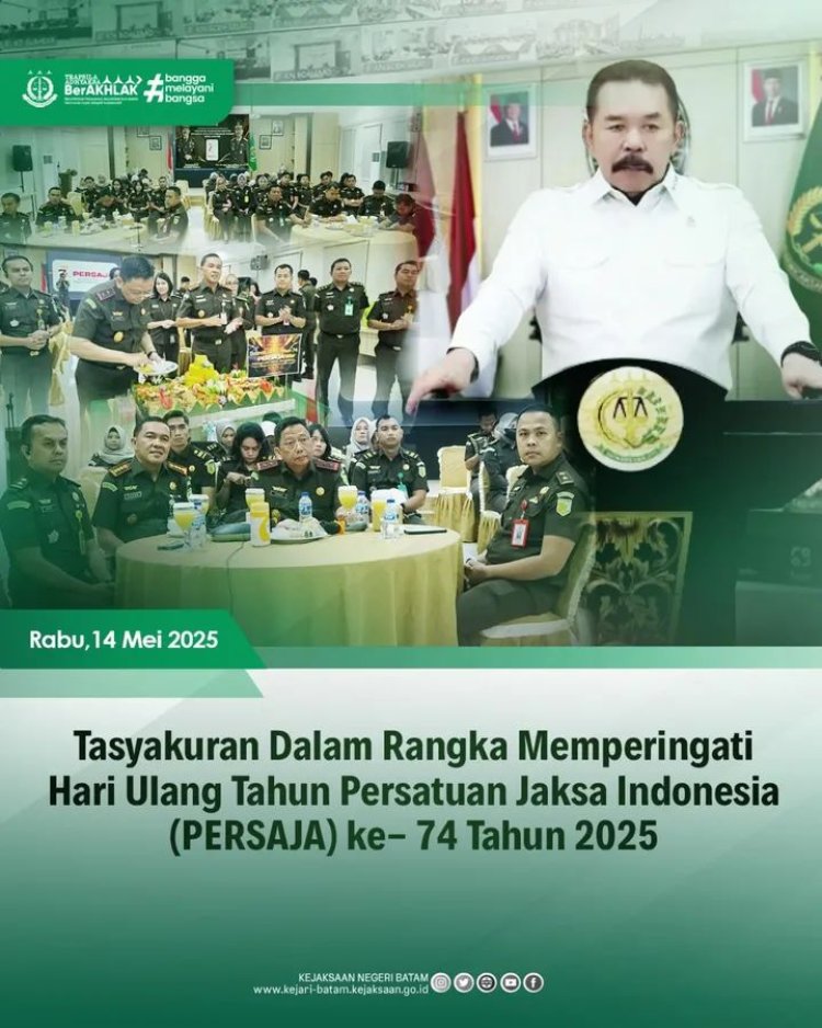 Nuansa Kebersamaan Warnai HUT PERSAJA ke-74 di Kejari Batam