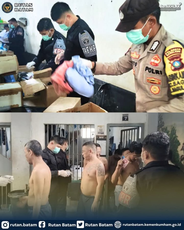 Perketat Pengawasan, Rutan Batam Gelar Razia Gabungan Bersama APH