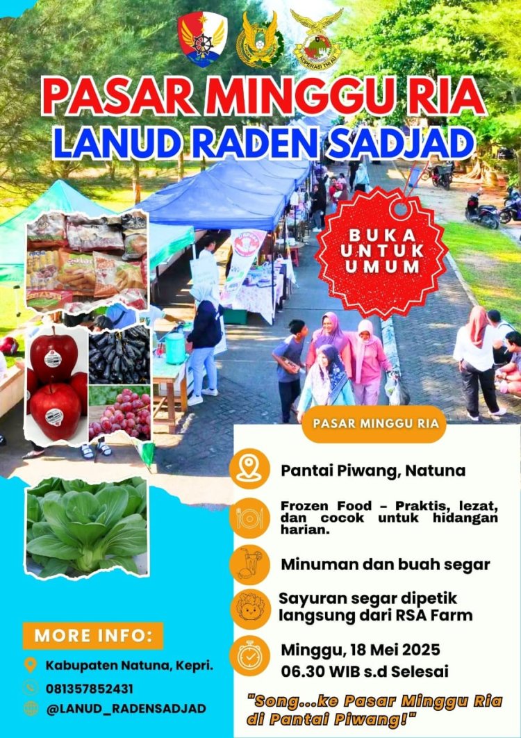 PASAR MINGGU RIA LANUD RSA KEMBALI MERIAHKAN AKHIR PEKAN DI PANTAI PIWANG