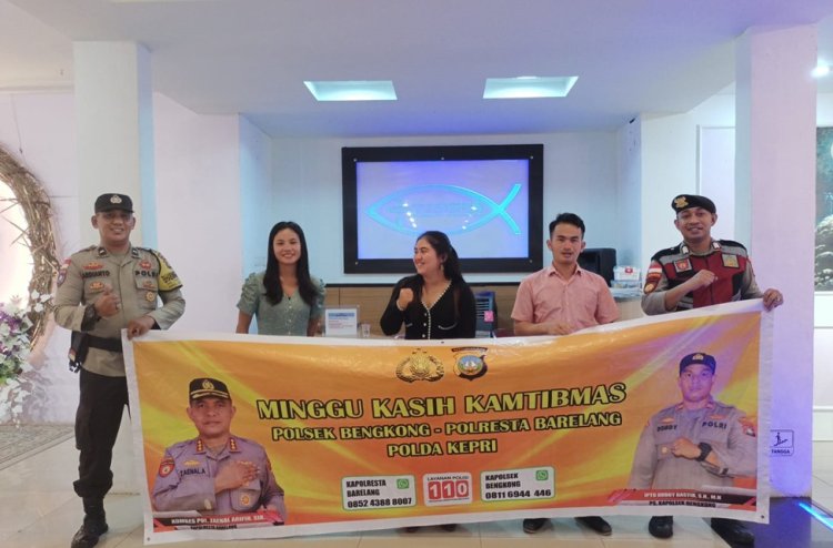 Polsek Bengkong Gelar Minggu Kasih Kamtibmas di GBI Tabgha