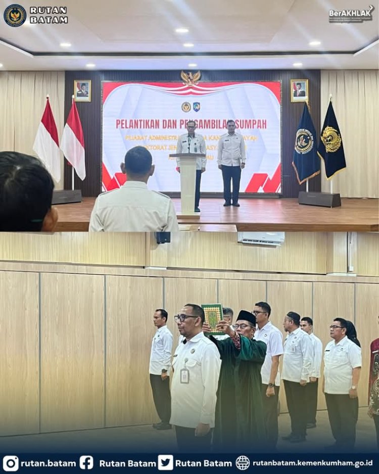 Karutan Batam Hadiri Pelantikan Pejabat Administrator di Kanwil Ditjenpas Kepri