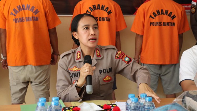 Polres Bintan Konferensi Pers Kasus Tindak Pidana Pencurian Dengan Pemberatan dan Tindak Pidana Pencurian Motor