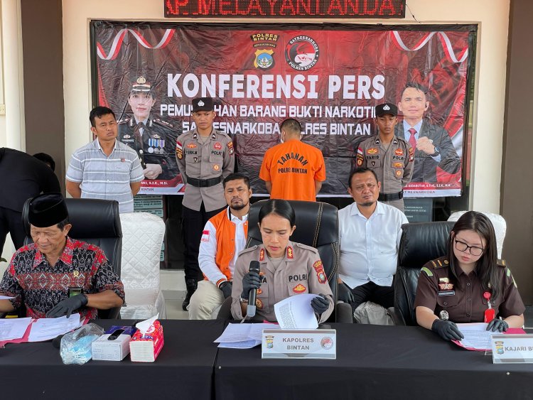 Polres Bintan Musnahkan Barang Bukti Narkoba Hampir Setengah Kilo Gram Sabu
