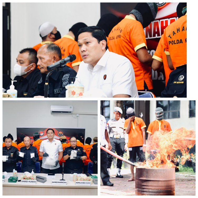 DITRESNARKOBA POLDA KEPRI MUSNAHKAN NARKOTIKA HASIL SITAAN PERIODE APRIL–MEI 2025