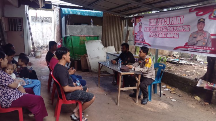 Kegiatan Rutin Jumat Curhat, Polsek Batu Ampar Dengan warga Komp Tanjung Pantun Sei Jodoh