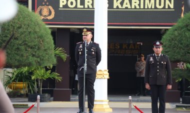 Polres Karimun Gelar Upacara Hari Lahir Pancasila, Kapolres Ajak Personel Hayati Nilai Luhur Ideologi Bangsa