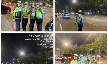 Satlantas Polresta Barelang Laksanakan Pengamanan Antisipasi Malam Takbiran Idul Adha 1446 H