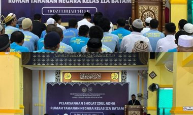 Kebersamaan Penuh Makna, Petugas dan Warga Binaan Laksanakan Sholat Idul Adha 1446 H Berjamaah