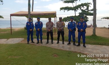 Polsek Sekupang Berikan Himbauan di Pantai Tanjung Pinggir Jelang Libur Idul Adha 1446 H